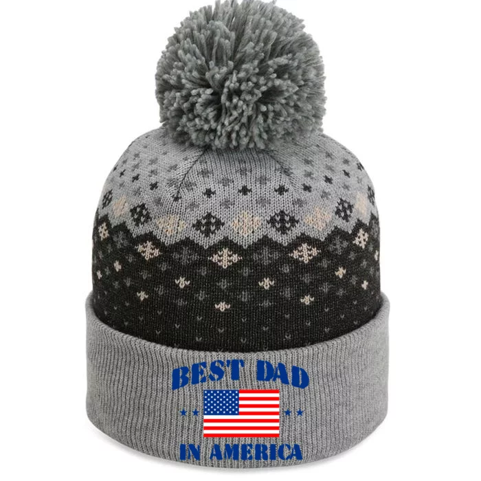 Best Dad In America & Best Papa In The World The Baniff Cuffed Pom Beanie