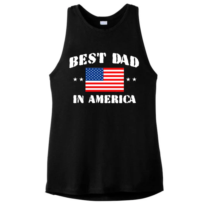 Best Dad In America & Best Papa In The World Ladies Tri-Blend Wicking Tank