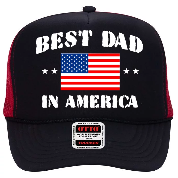 Best Dad In America & Best Papa In The World High Crown Mesh Trucker Hat