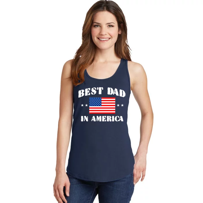 Best Dad In America Ladies Essential Tank