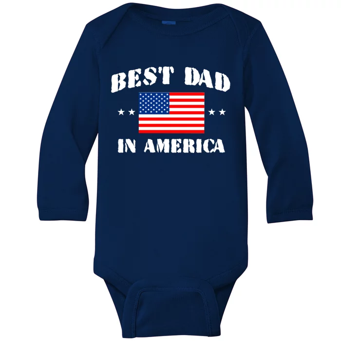 Best Dad In America Baby Long Sleeve Bodysuit