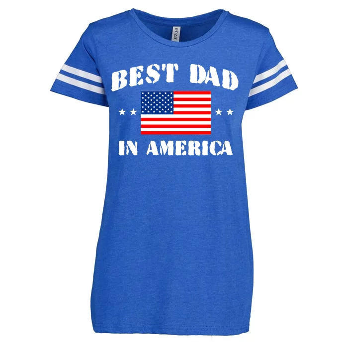 Best Dad In America Enza Ladies Jersey Football T-Shirt