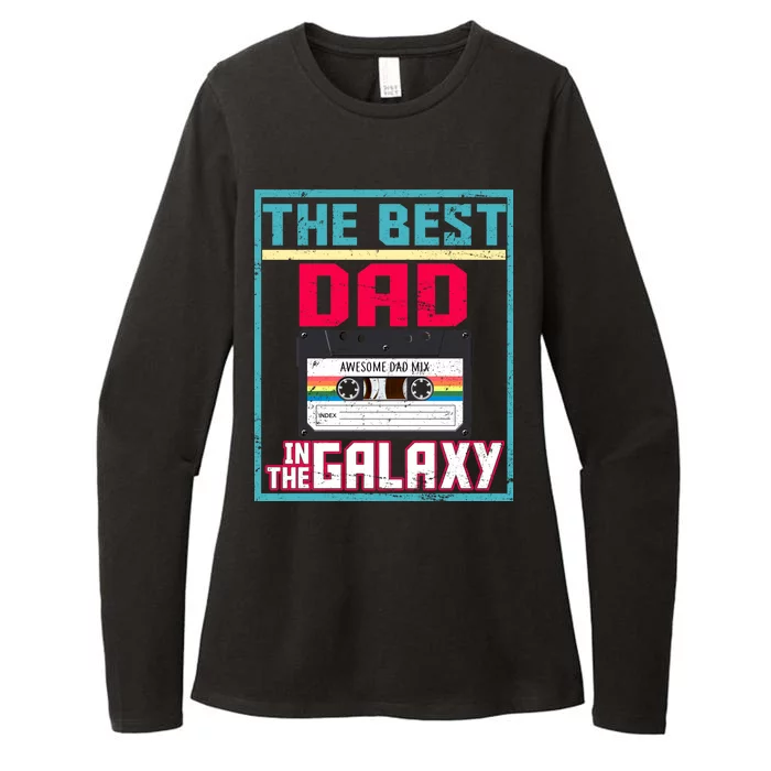 Best Dad In The Galaxy Cassette Mix Tape Womens CVC Long Sleeve Shirt