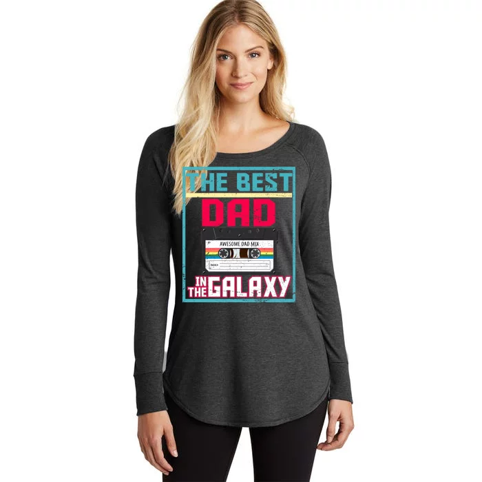 Best Dad In The Galaxy Cassette Mix Tape Women's Perfect Tri Tunic Long Sleeve Shirt