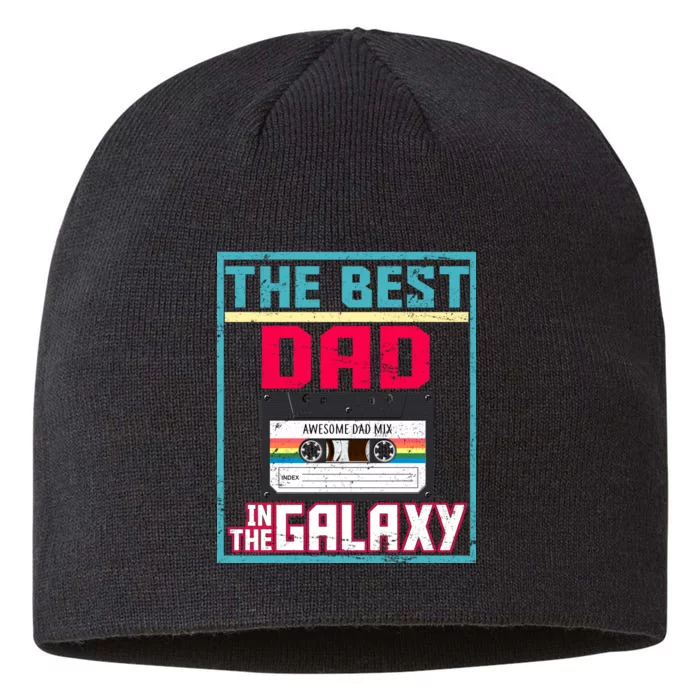 Best Dad In The Galaxy Cassette Mix Tape 8 1/2in Sustainable Knit Beanie