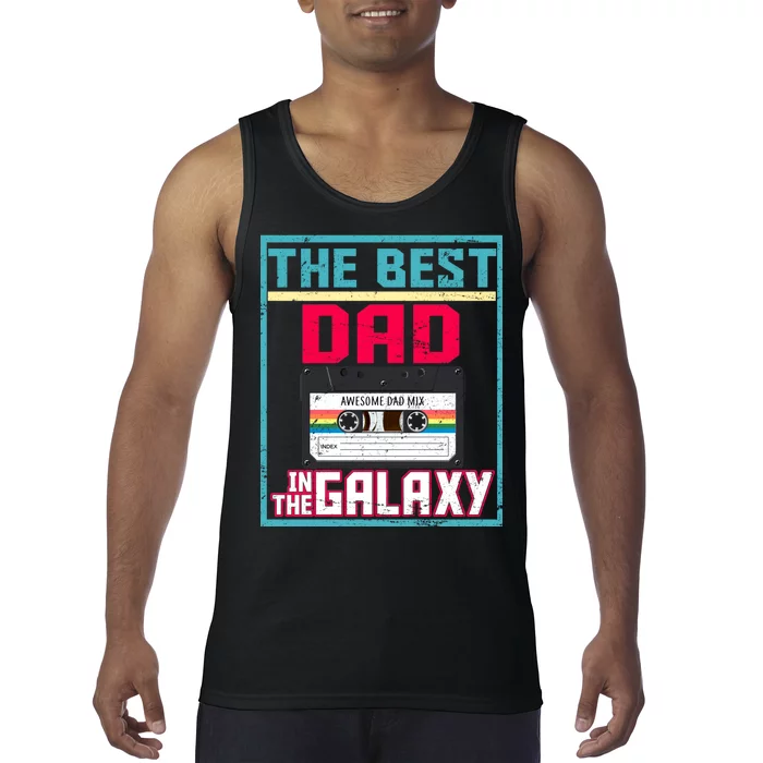 Best Dad In The Galaxy Cassette Mix Tape Tank Top