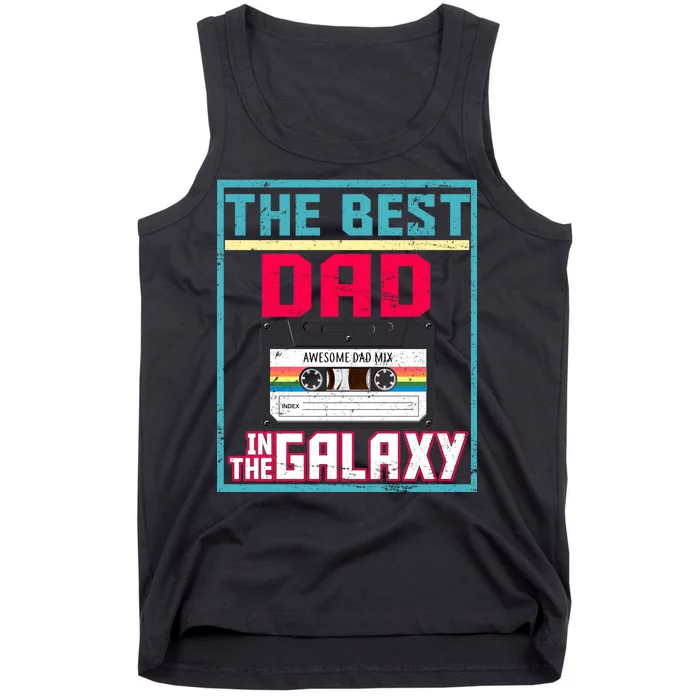 Best Dad In The Galaxy Cassette Mix Tape Tank Top