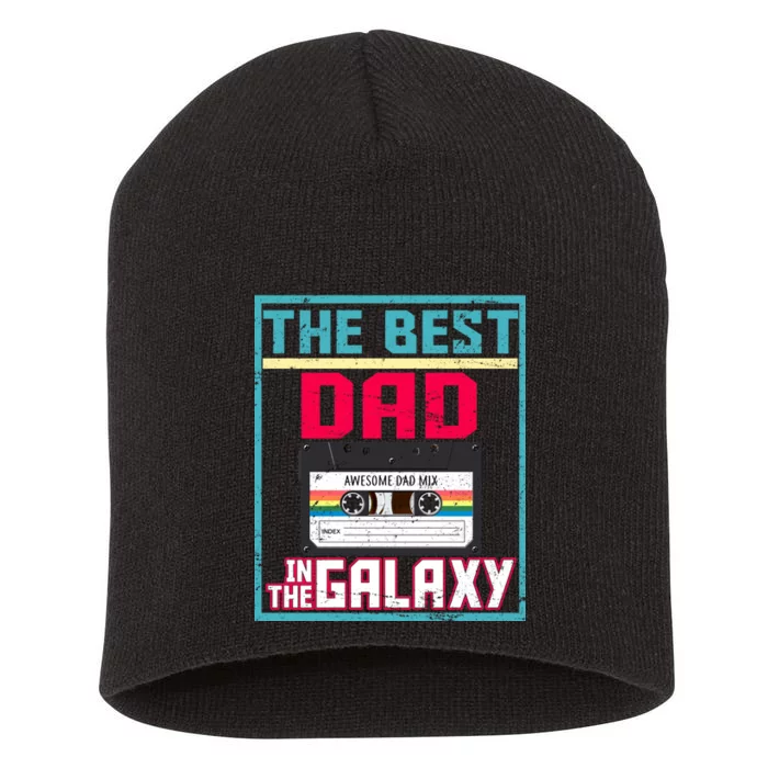 Best Dad In The Galaxy Cassette Mix Tape Short Acrylic Beanie