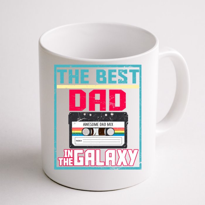 Best Dad In The Galaxy Cassette Mix Tape Front & Back Coffee Mug