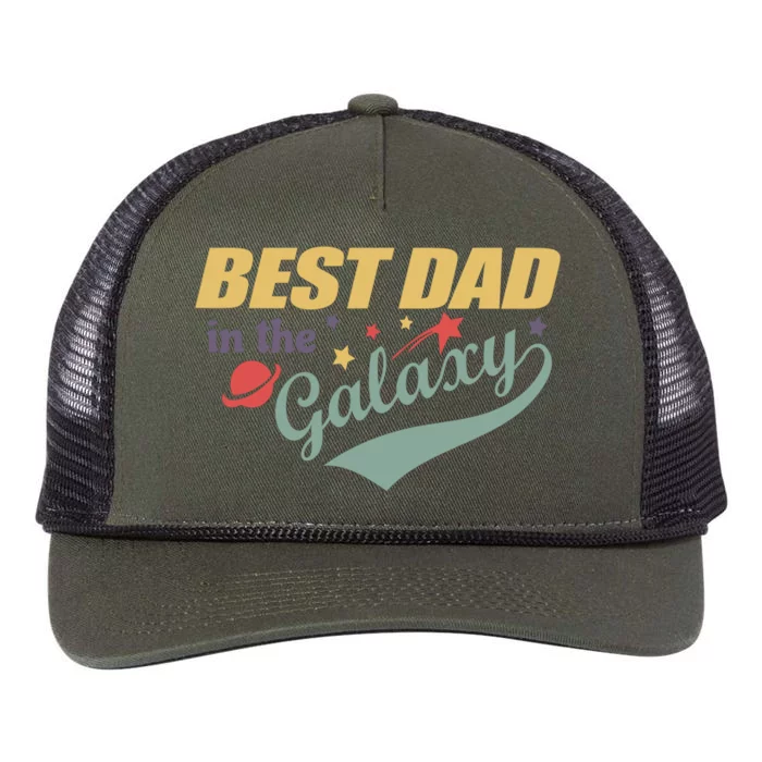 Best Dad In The Galaxy Cute Father's Day Retro Rope Trucker Hat Cap