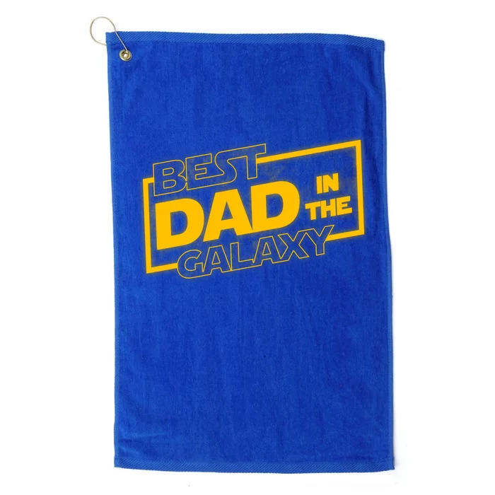 Best Dad In The Galaxy Movie Parody Logo Platinum Collection Golf Towel