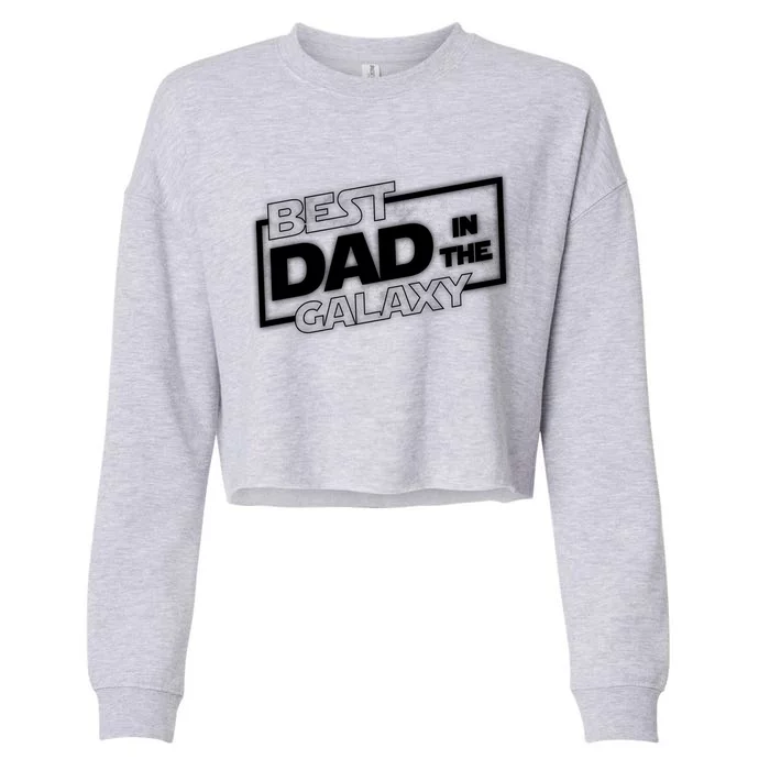 Best Dad In The Galaxy Movie Parody Logo Cropped Pullover Crew