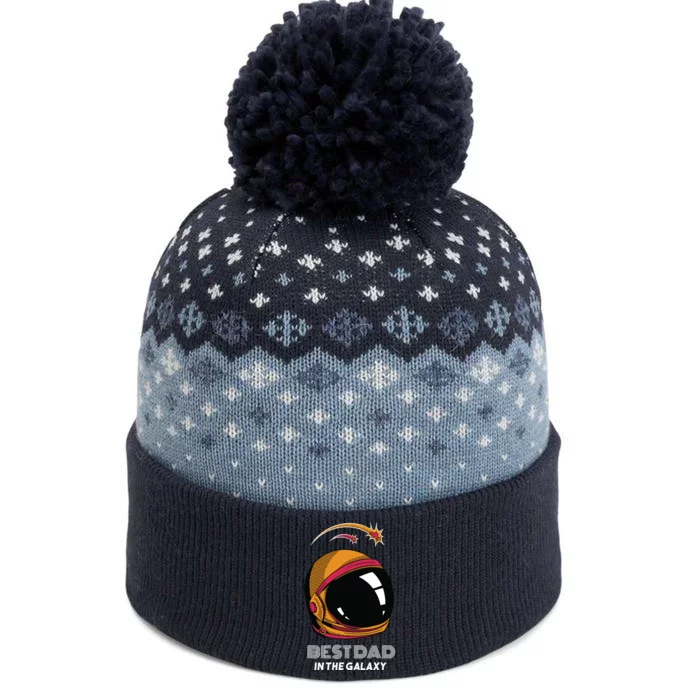 Best Dad In The Galaxy Space Helmet The Baniff Cuffed Pom Beanie