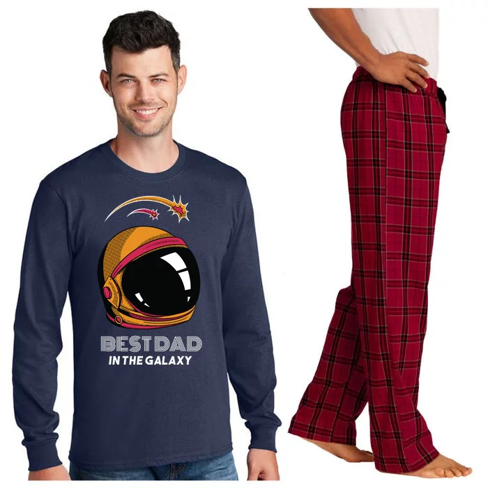 Best Dad In The Galaxy Space Helmet Long Sleeve Pajama Set