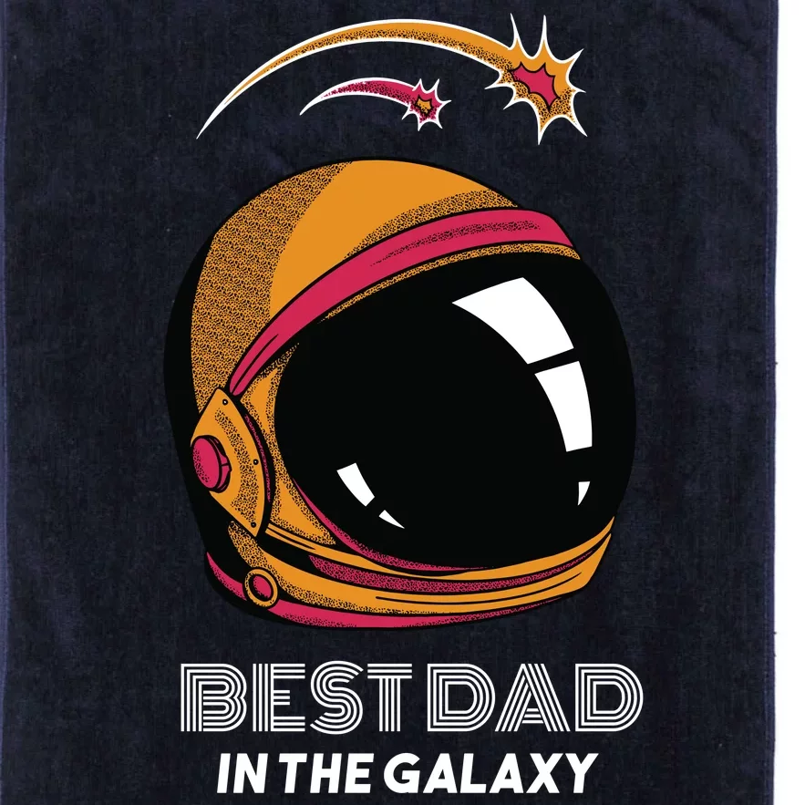 Best Dad In The Galaxy Space Helmet Platinum Collection Golf Towel