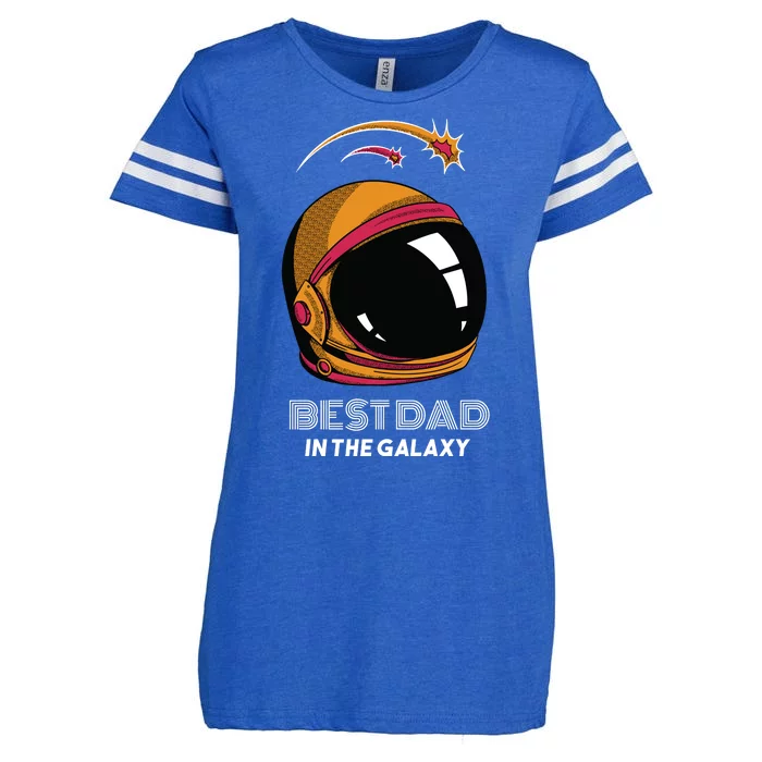 Best Dad In The Galaxy Space Helmet Enza Ladies Jersey Football T-Shirt