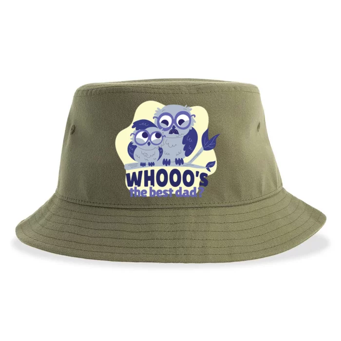 Best Dad Owl Sustainable Bucket Hat