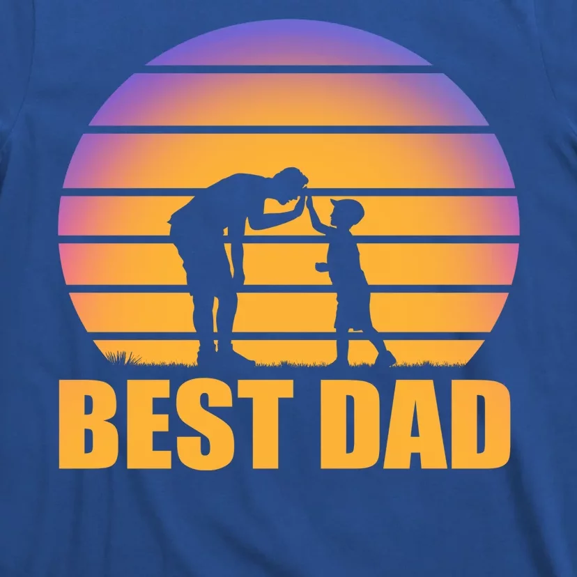 Best Dad Retro Sunset T-Shirt