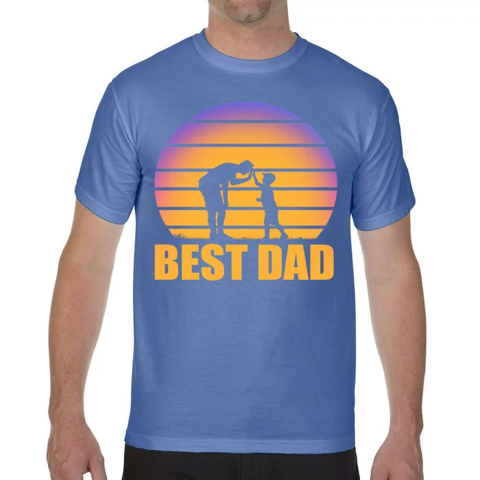 Best Dad Retro Sunset Comfort Colors T-Shirt