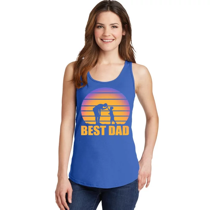 Best Dad Retro Sunset Ladies Essential Tank