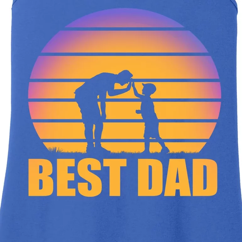 Best Dad Retro Sunset Ladies Essential Tank