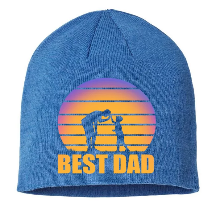 Best Dad Retro Sunset 8 1/2in Sustainable Knit Beanie