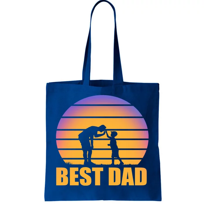 Best Dad Retro Sunset Tote Bag