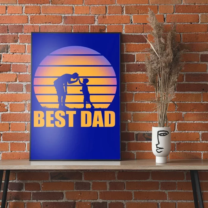 Best Dad Retro Sunset Poster