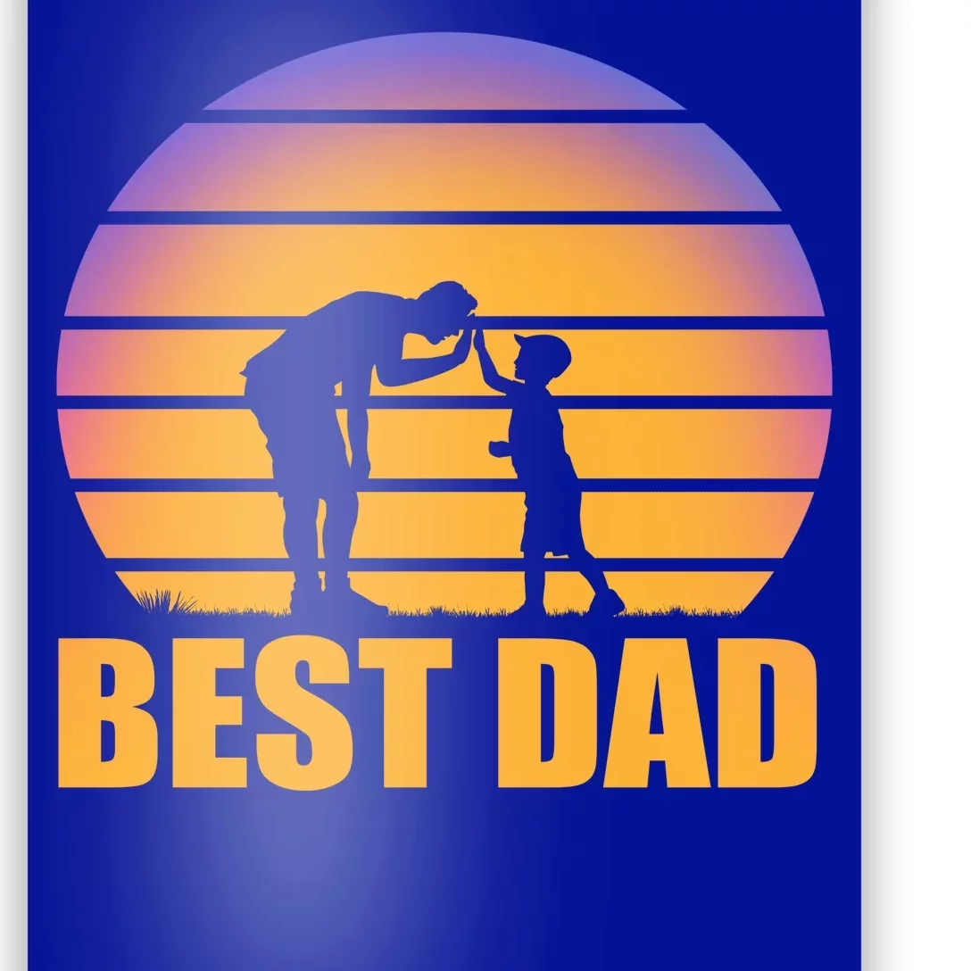 Best Dad Retro Sunset Poster