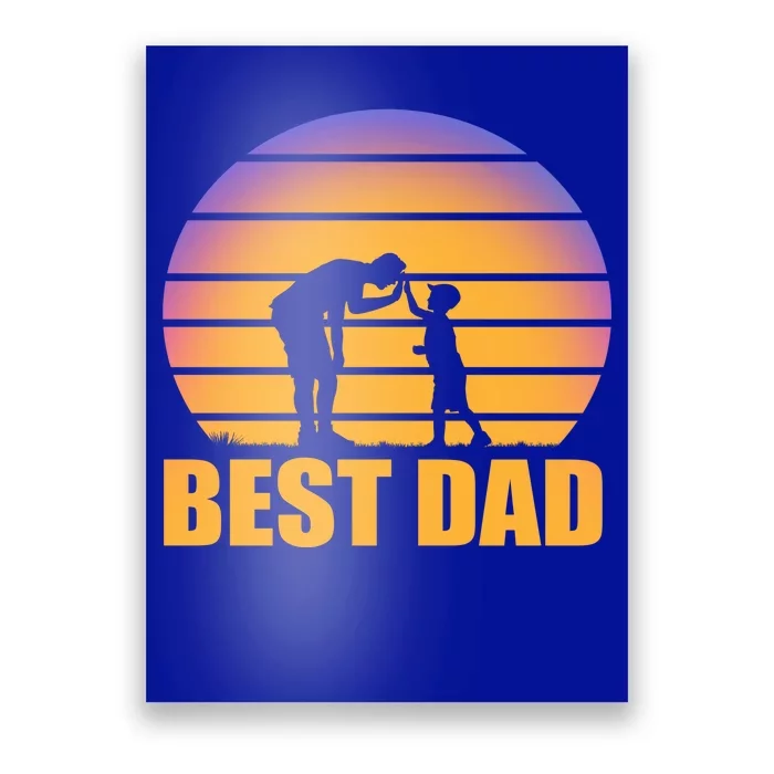 Best Dad Retro Sunset Poster