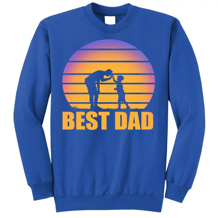 Best Dad Retro Sunset Tall Sweatshirt