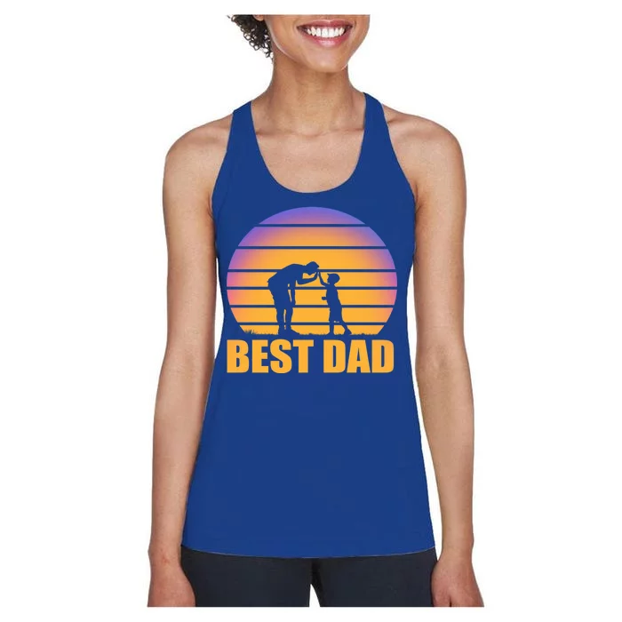 Best Dad Retro Sunset Women's Racerback Tank