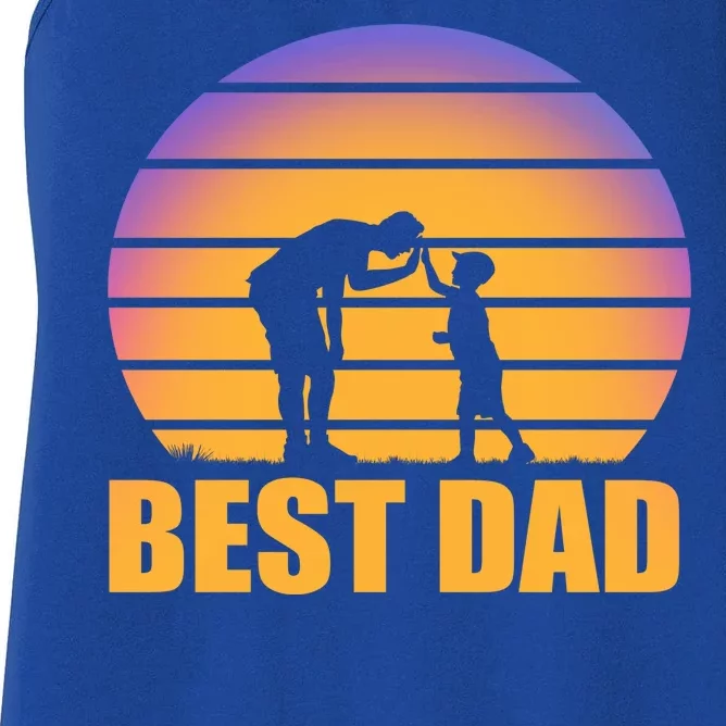 Best Dad Retro Sunset Women's Racerback Tank