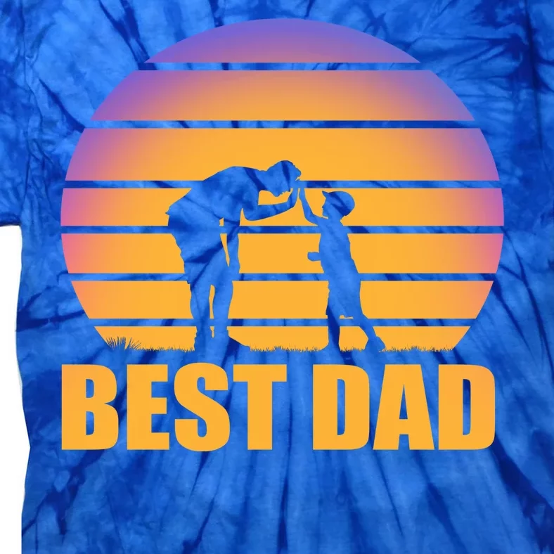 Best Dad Retro Sunset Tie-Dye T-Shirt