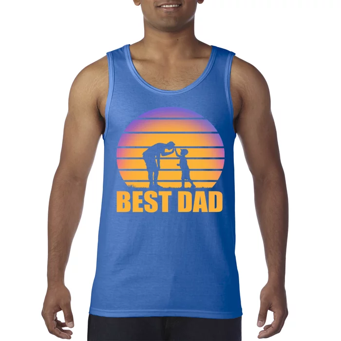 Best Dad Retro Sunset Tank Top