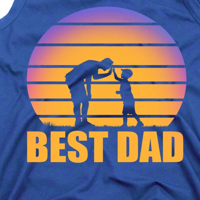 Best Dad Retro Sunset Tank Top