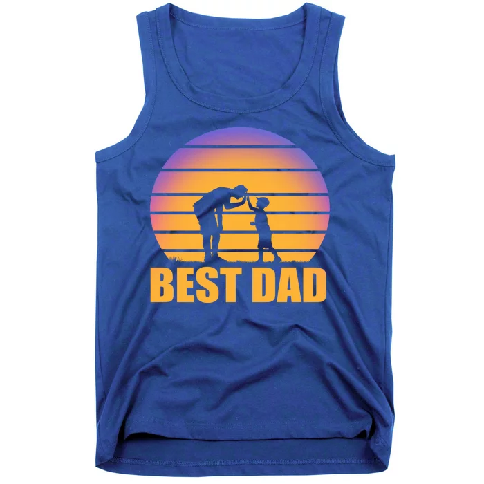 Best Dad Retro Sunset Tank Top