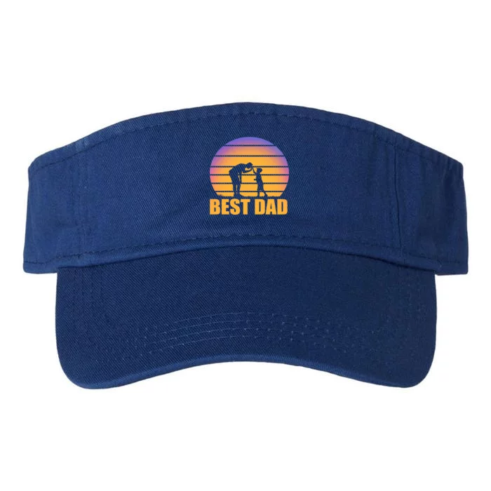 Best Dad Retro Sunset Valucap Bio-Washed Visor