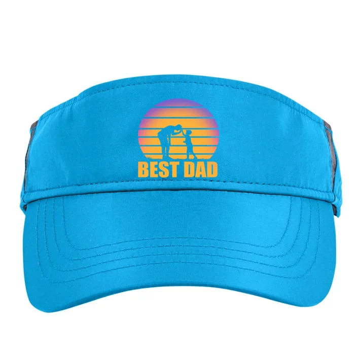 Best Dad Retro Sunset Adult Drive Performance Visor