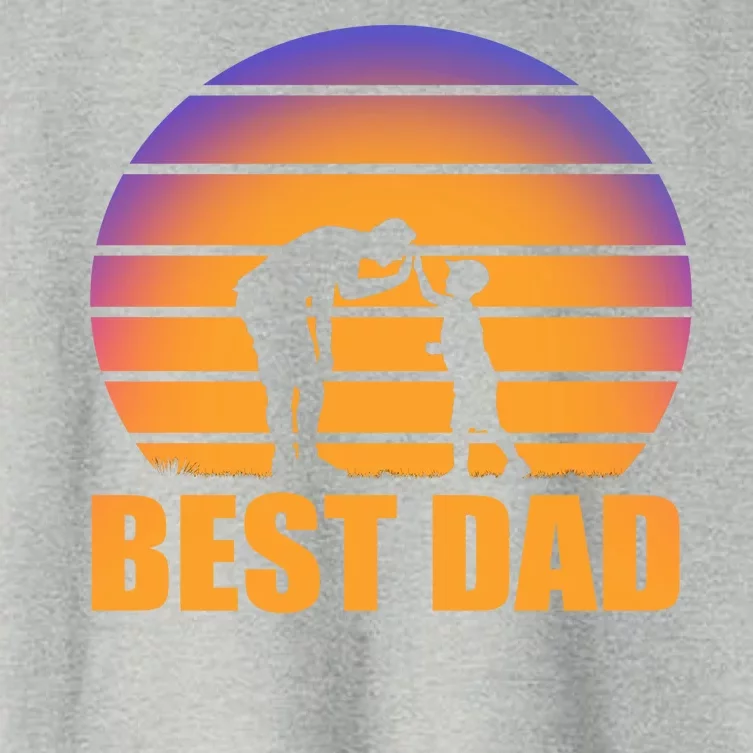 Best Dad Retro Sunset Women's Crop Top Tee