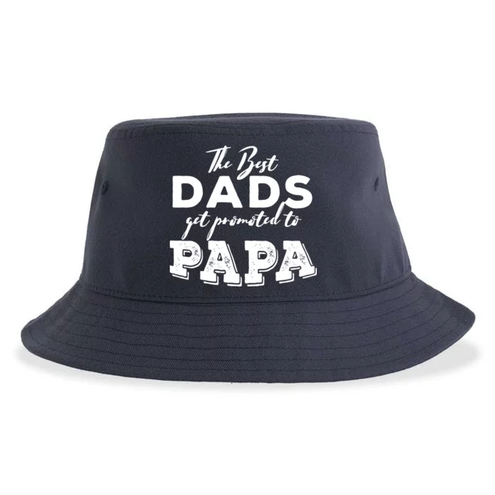 Best Dads Promoted To Papa Funny Gift Sustainable Bucket Hat