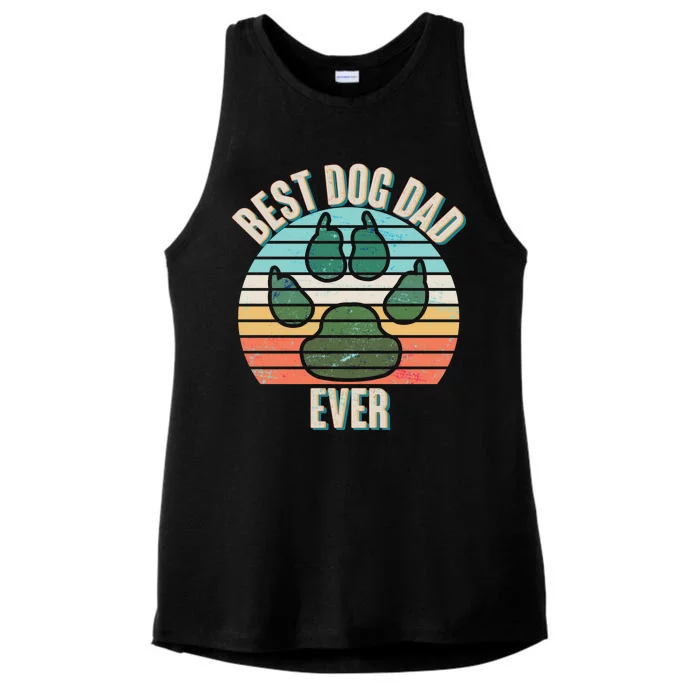 Best Dog Dad Ever Ladies Tri-Blend Wicking Tank