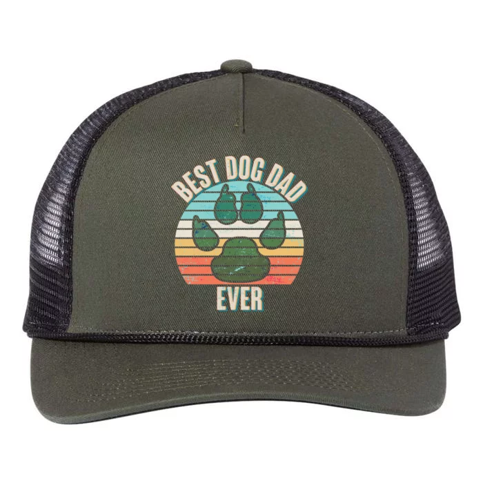 Best Dog Dad Ever Retro Rope Trucker Hat Cap