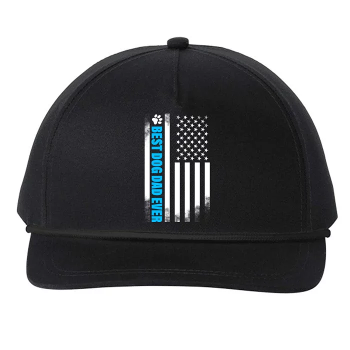 Best Dog Dad Ever American Flag Snapback Five-Panel Rope Hat