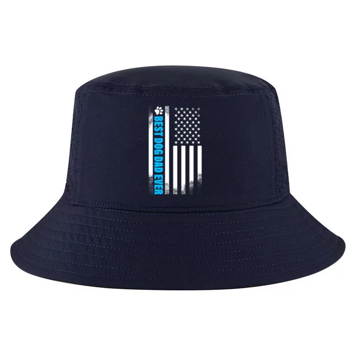 Best Dog Dad Ever American Flag Cool Comfort Performance Bucket Hat