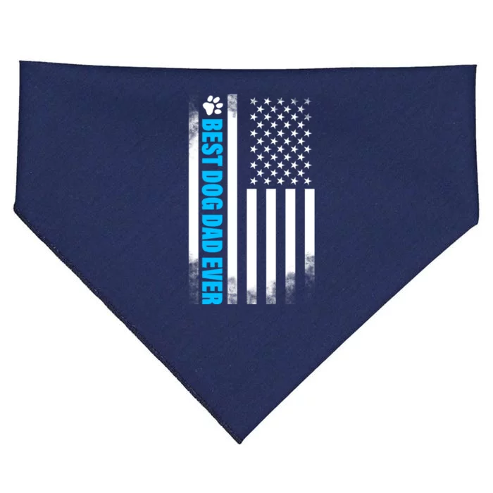 Best Dog Dad Ever American Flag USA-Made Doggie Bandana