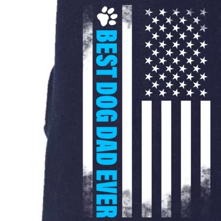 Best Dog Dad Ever American Flag Doggie 3-End Fleece Hoodie