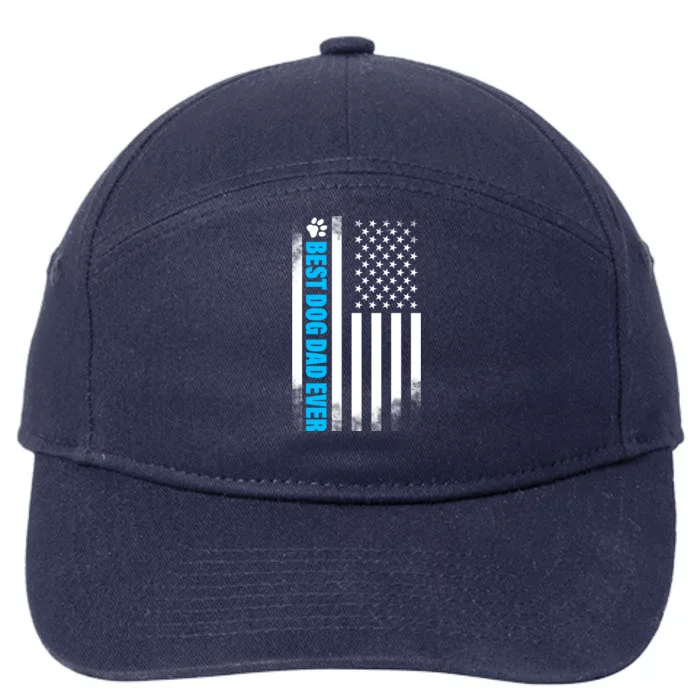 Best Dog Dad Ever American Flag 7-Panel Snapback Hat