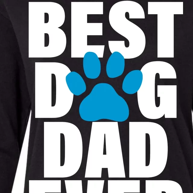 Best Dog Dad Ever Paw Womens Cotton Relaxed Long Sleeve T-Shirt