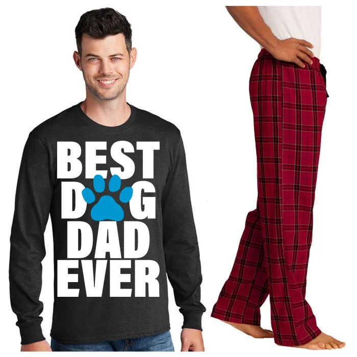 Best Dog Dad Ever Paw Long Sleeve Pajama Set